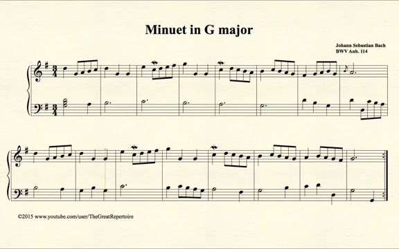 [图]Minuet in G major 巴赫G大调小步舞曲