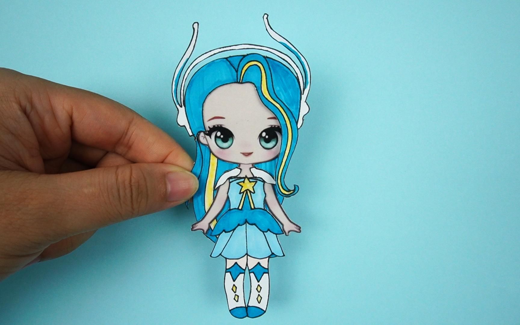 巴啦啦小魔仙手工手绘,娜希雅魔仙服装扮_哔哩哔哩_bilibili