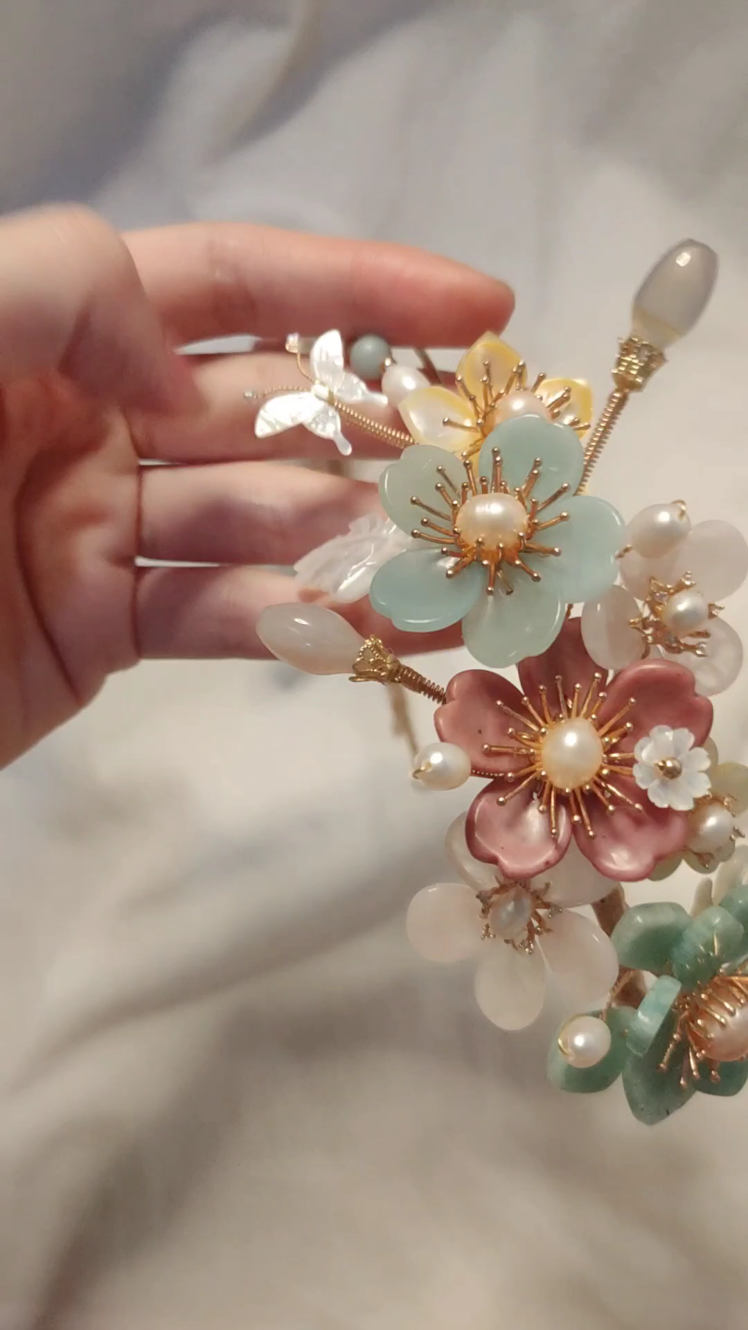 玉簪花##玉簪花发箍##汉服配饰发簪