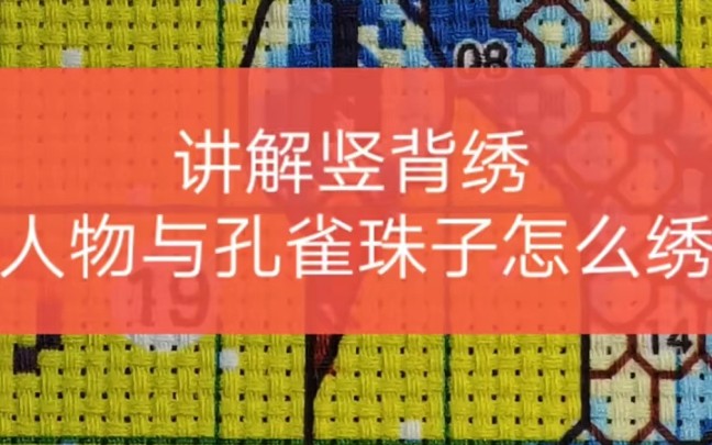 【十字绣】十字绣人物与孔雀珠绣绣法哔哩哔哩bilibili