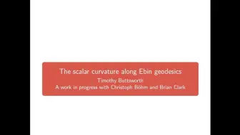 Timothy Buttsworth：The Einstein-Hilbert functional along Ebin geodesics