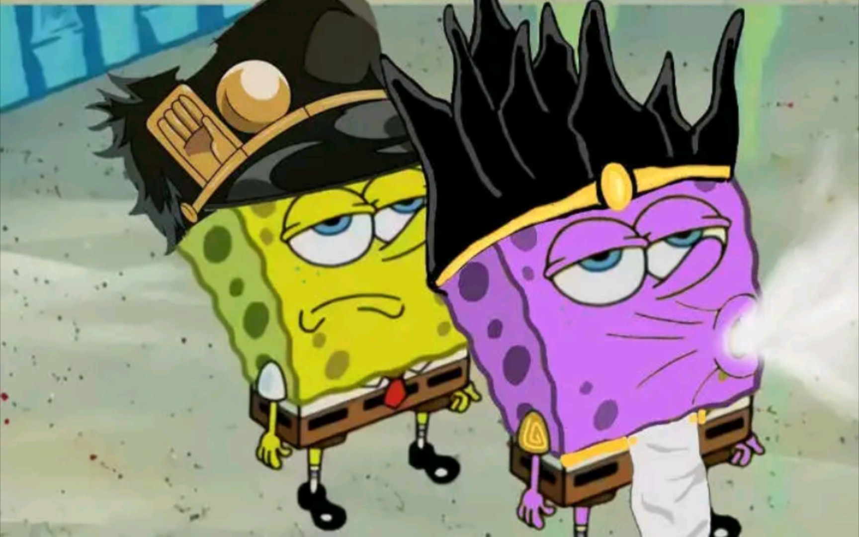 用海绵宝宝的画风打开jojo