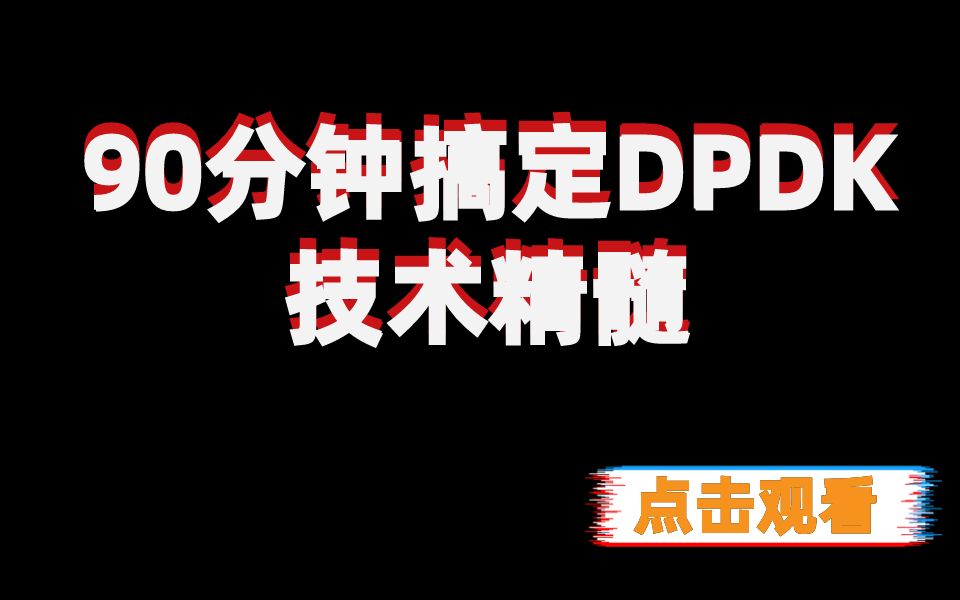 DPDK开发/90分钟搞定DPDK技术精髓/DPDK框架/DPDK原理/DPDK虚拟化技术
