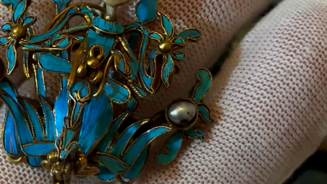 清代珠宝首饰,点翠头饰