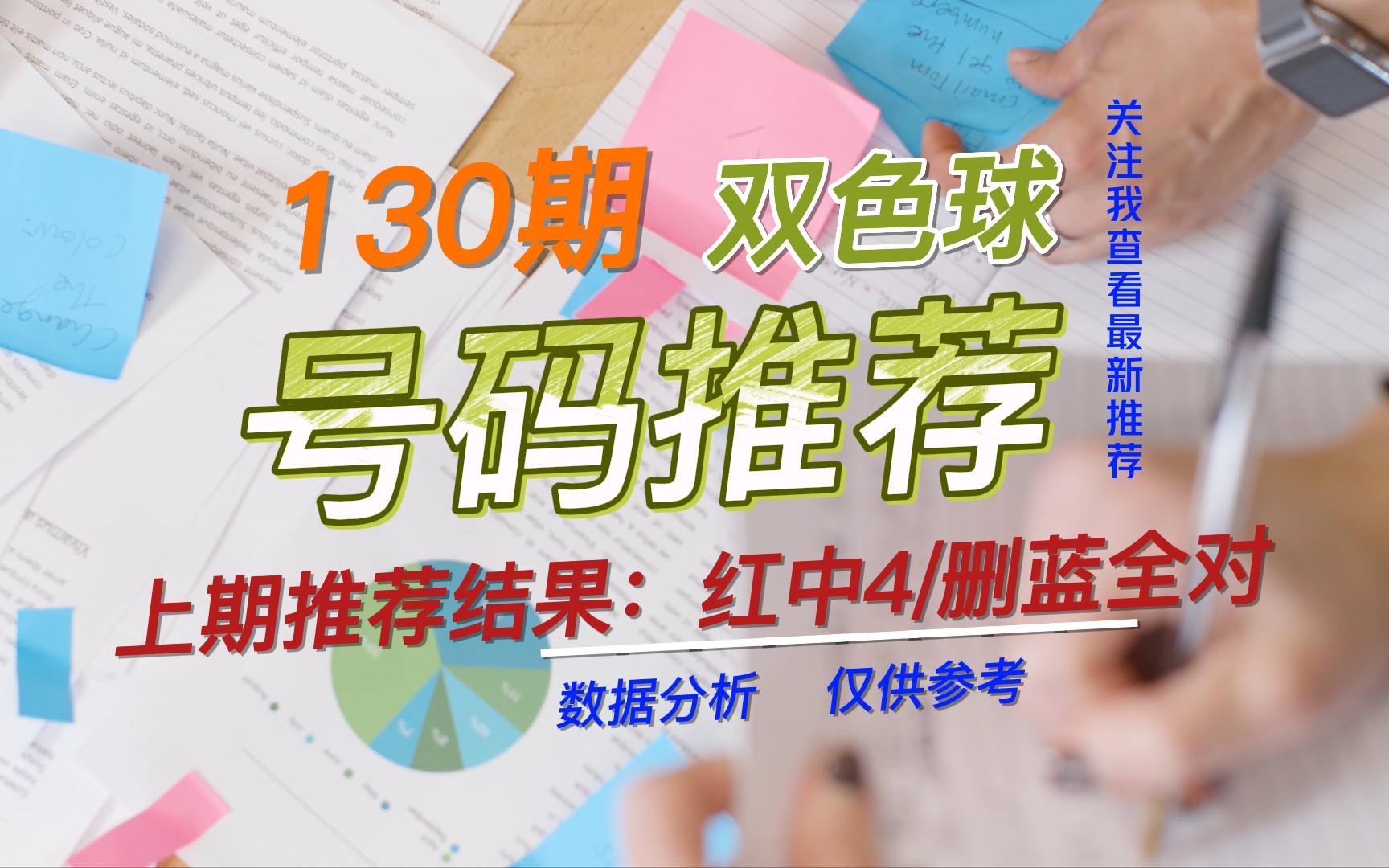 第130期双色球红蓝双区号码分析,仅供参考.上期推荐中4,删红/蓝全对.哔哩哔哩bilibili