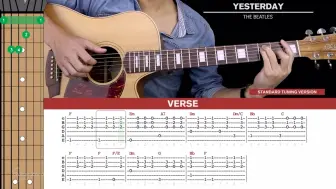 Download Video: The Beatles - Yesterday 吉他谱+教学（标准调弦）