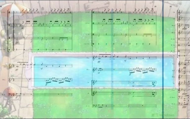 [图]植物大战僵尸泳池bgm《Watery Graves-In Game》Musescore扒谱