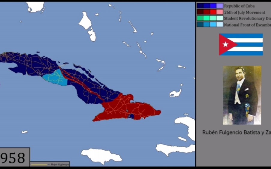 [图]【历史地图】古巴内战每日战线变化（1953-1959）
