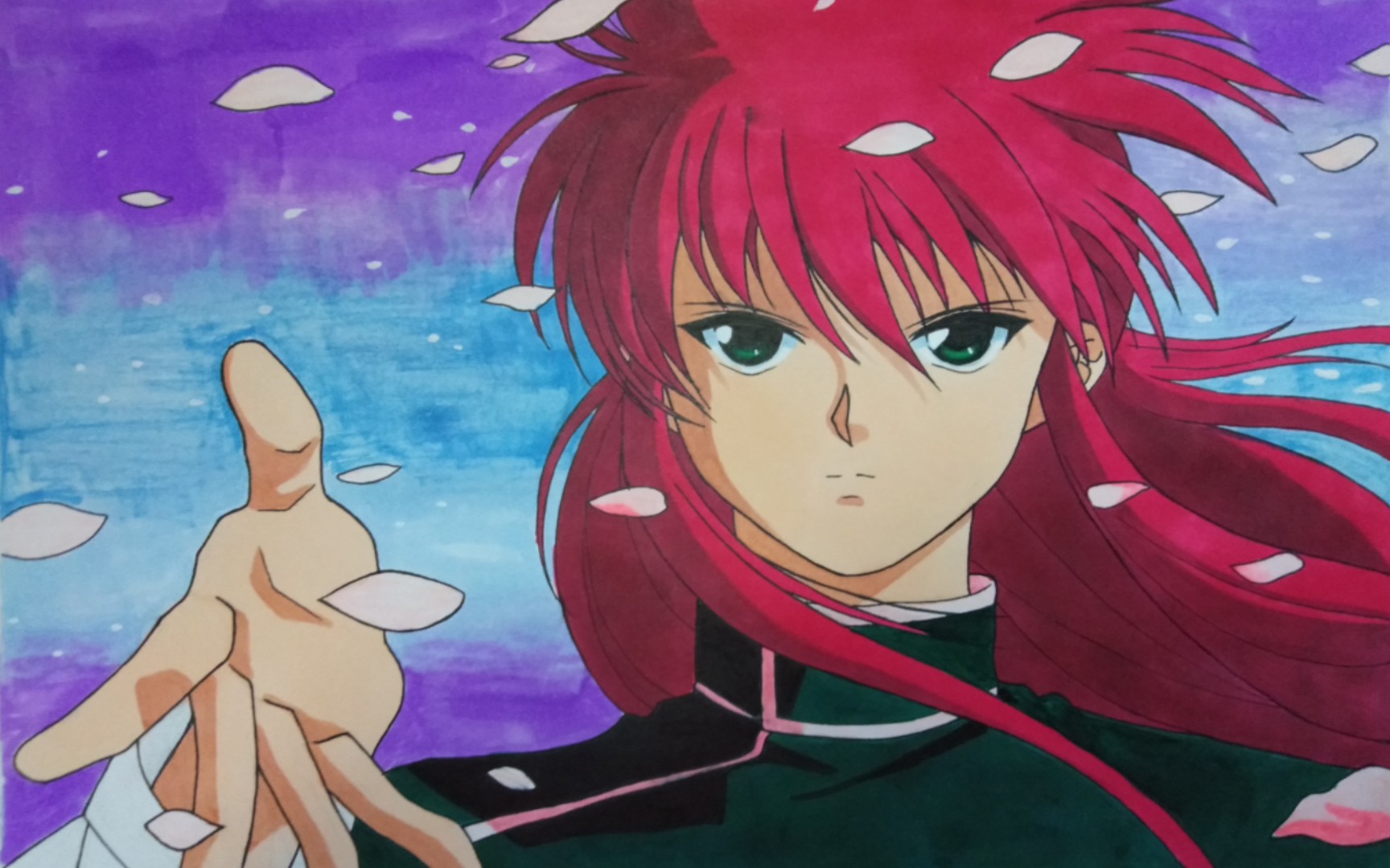 【临摹】幽游白书 樱花盛开的藏马