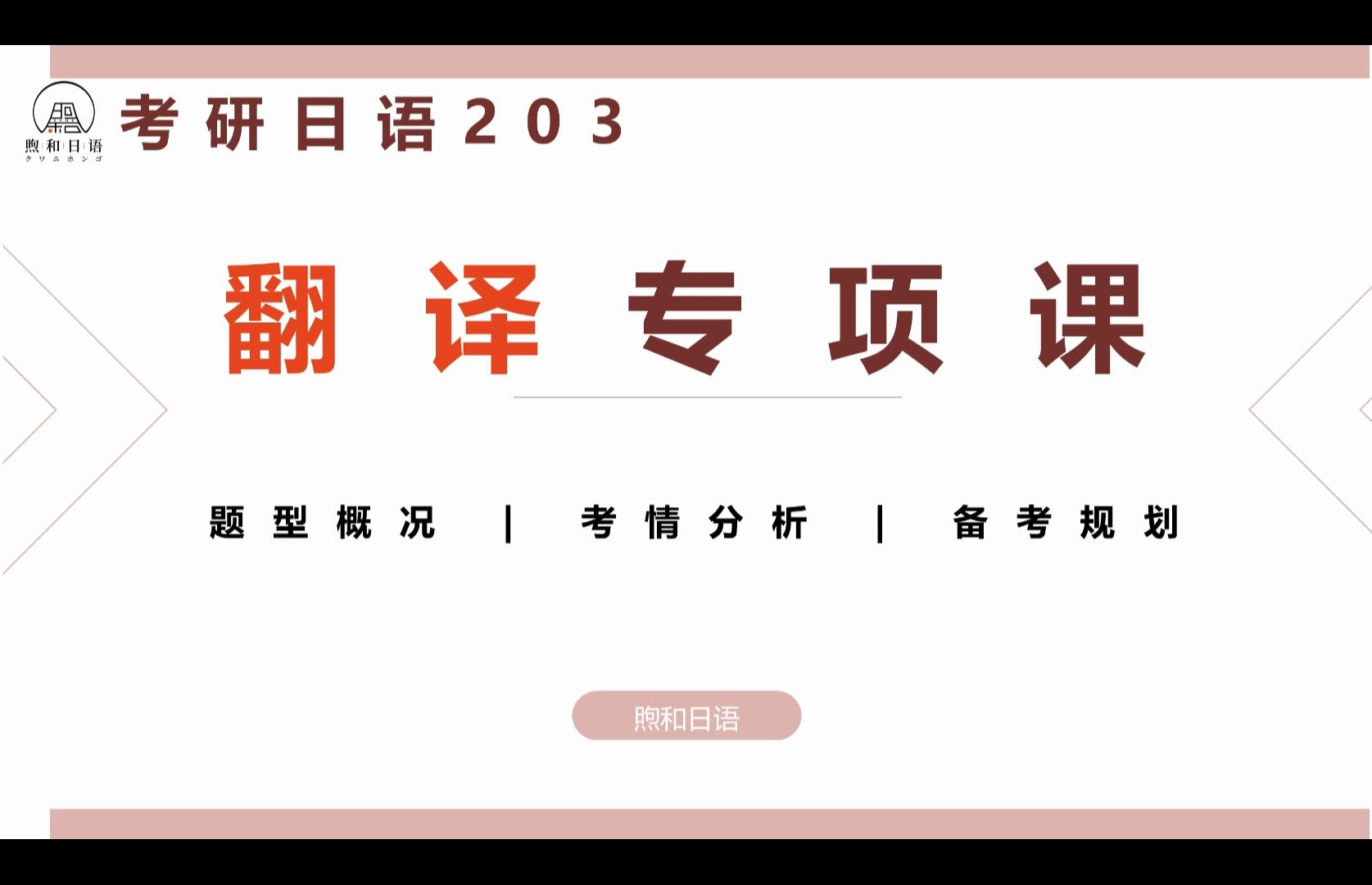 [图]翻译专项导学课-25届专项课首发！！|考研日语203