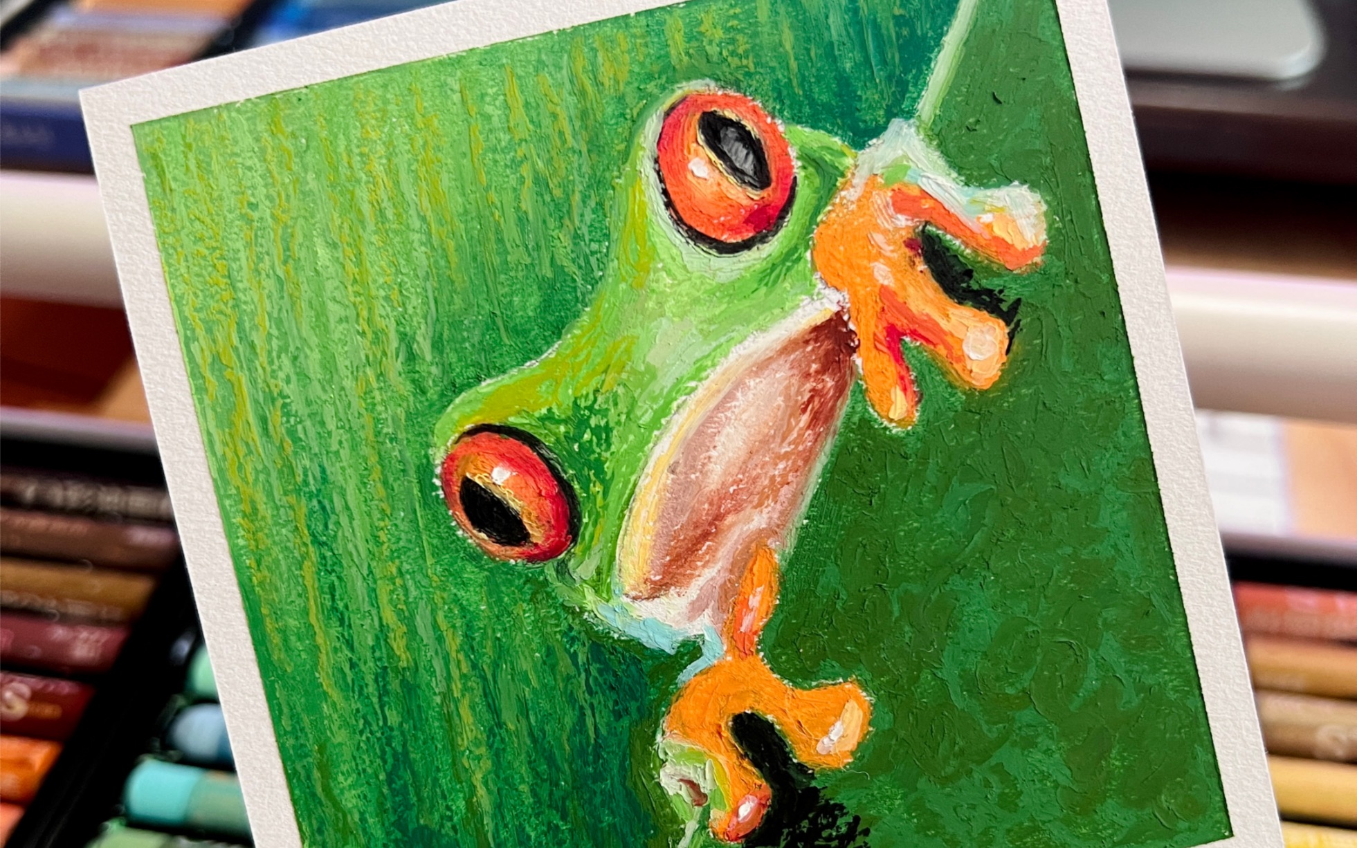 油画棒动物篇【雨蛙】