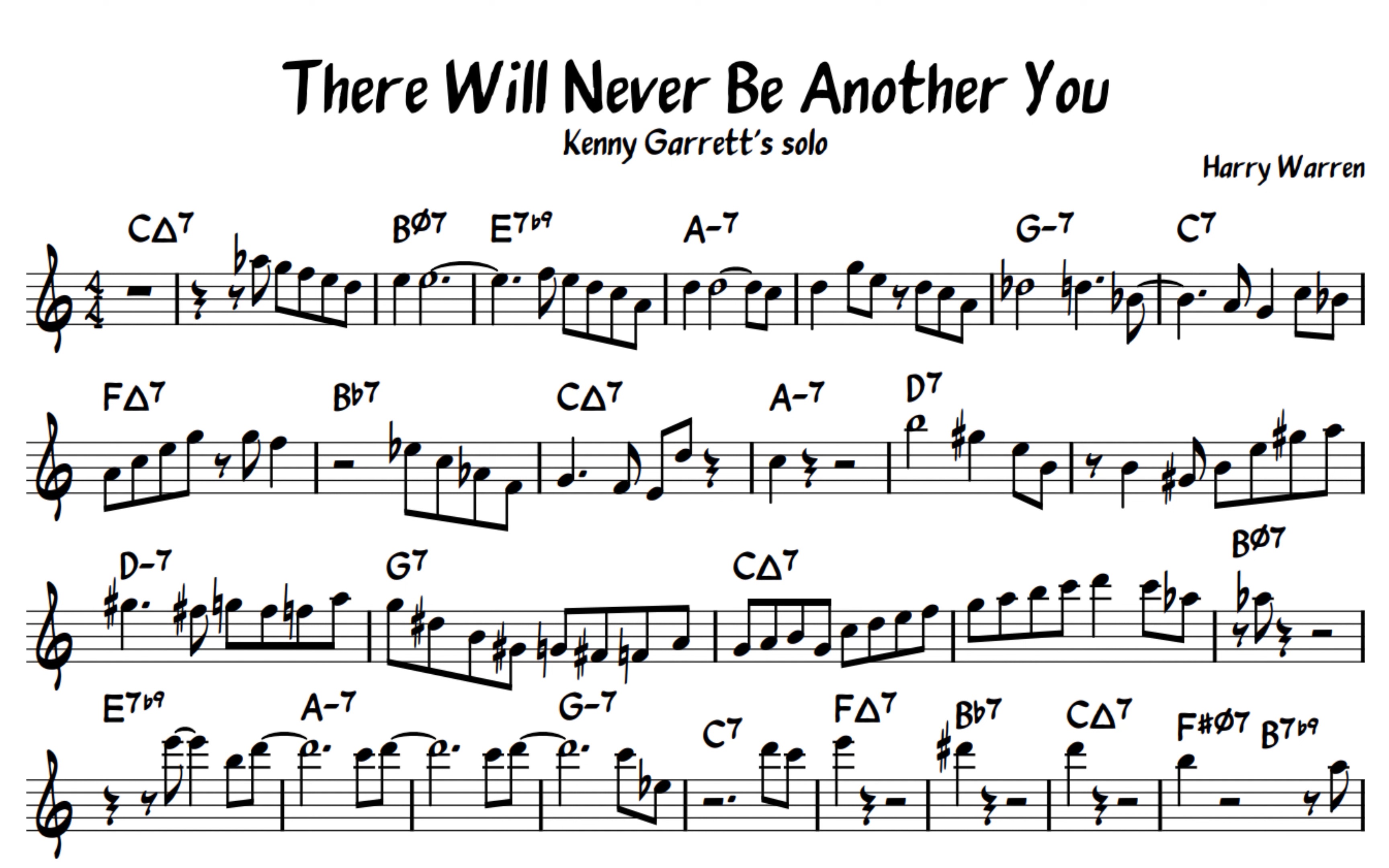 [图]There Will Never Be Another You   Kenny Garrett transcription