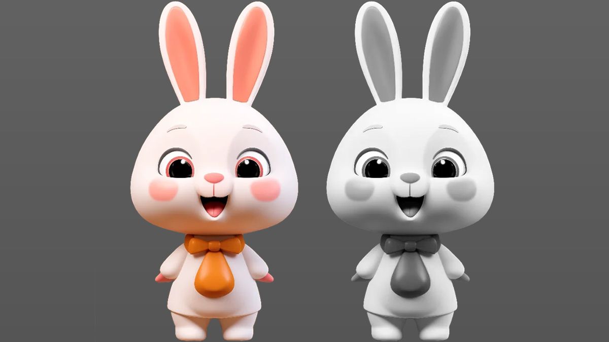 【zbrush雕刻】简单q版小兔手办制作,针对新手录制的手办教程