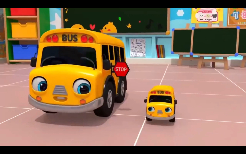 小汽车动画片 幼儿早教视频 各种颜色小汽车一起唱歌