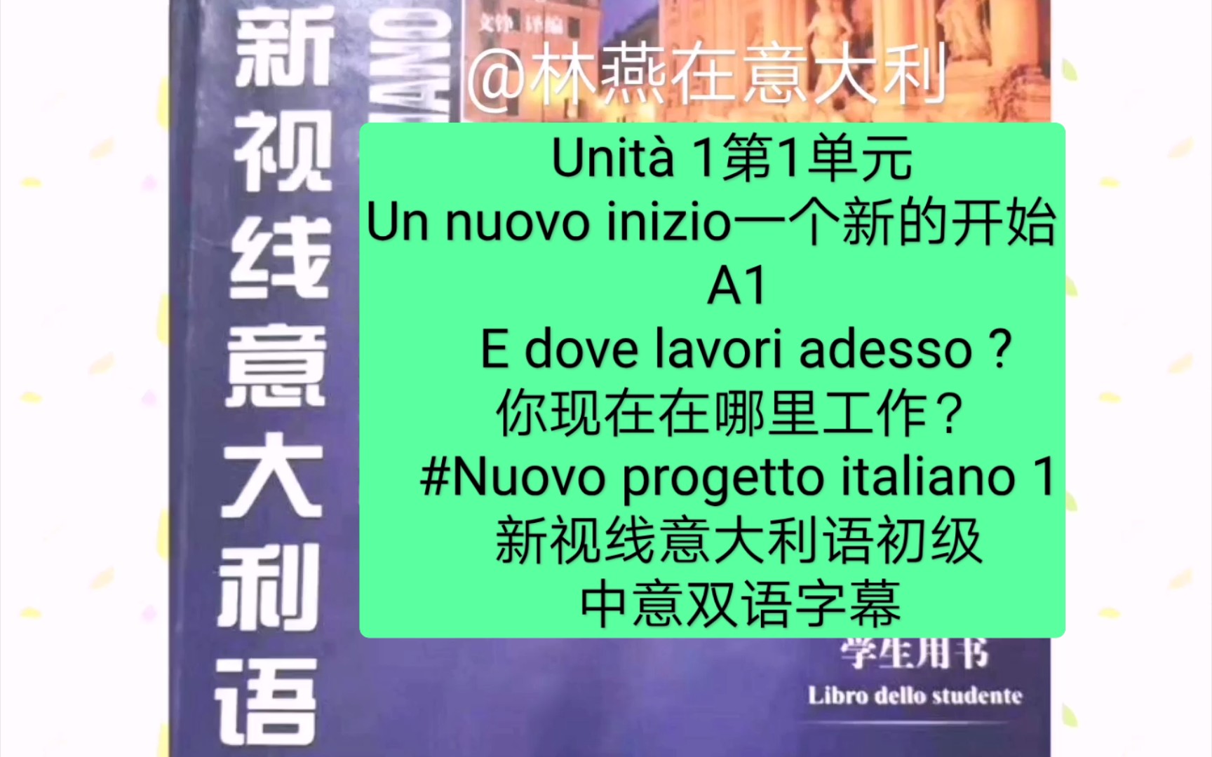 [图]Unità 1 E dove lavori adesso ? 你现在在哪里工作？#新视线意大利语初级 中意双语字幕