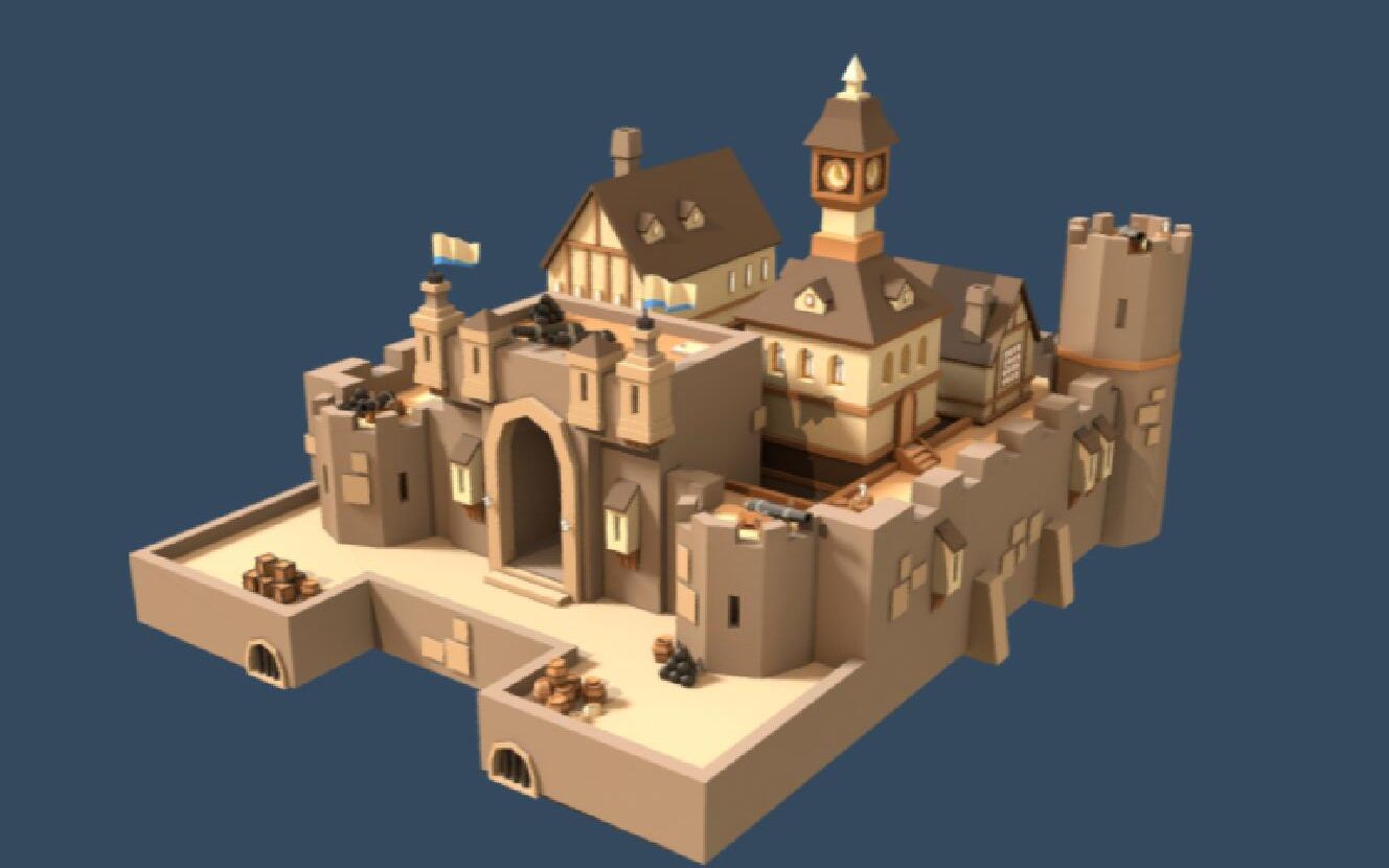 3dmax场景建模欧式建模城堡制作零基础入门教程