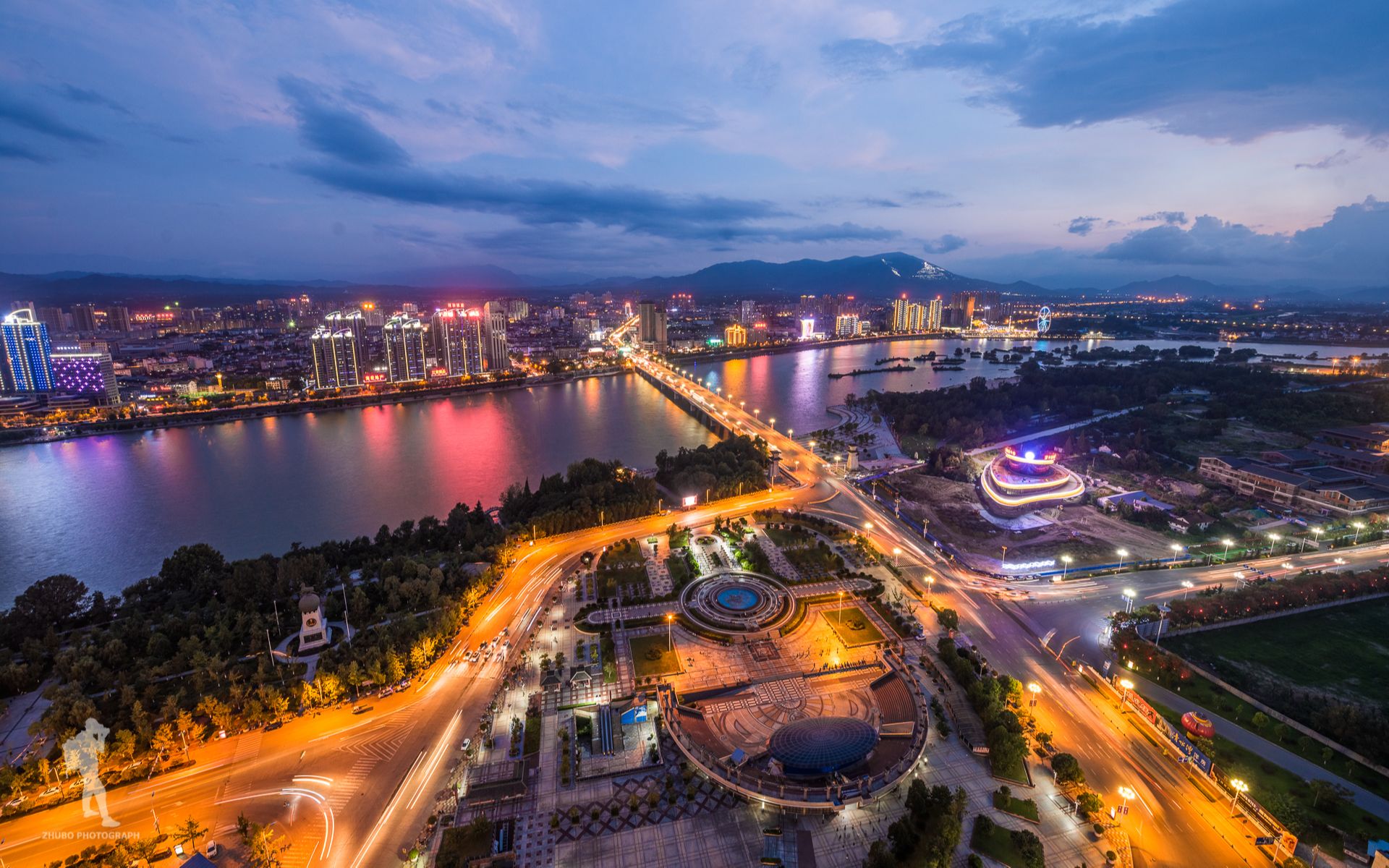 汉中一江两岸30秒日转夜_哔哩哔哩_bilibili