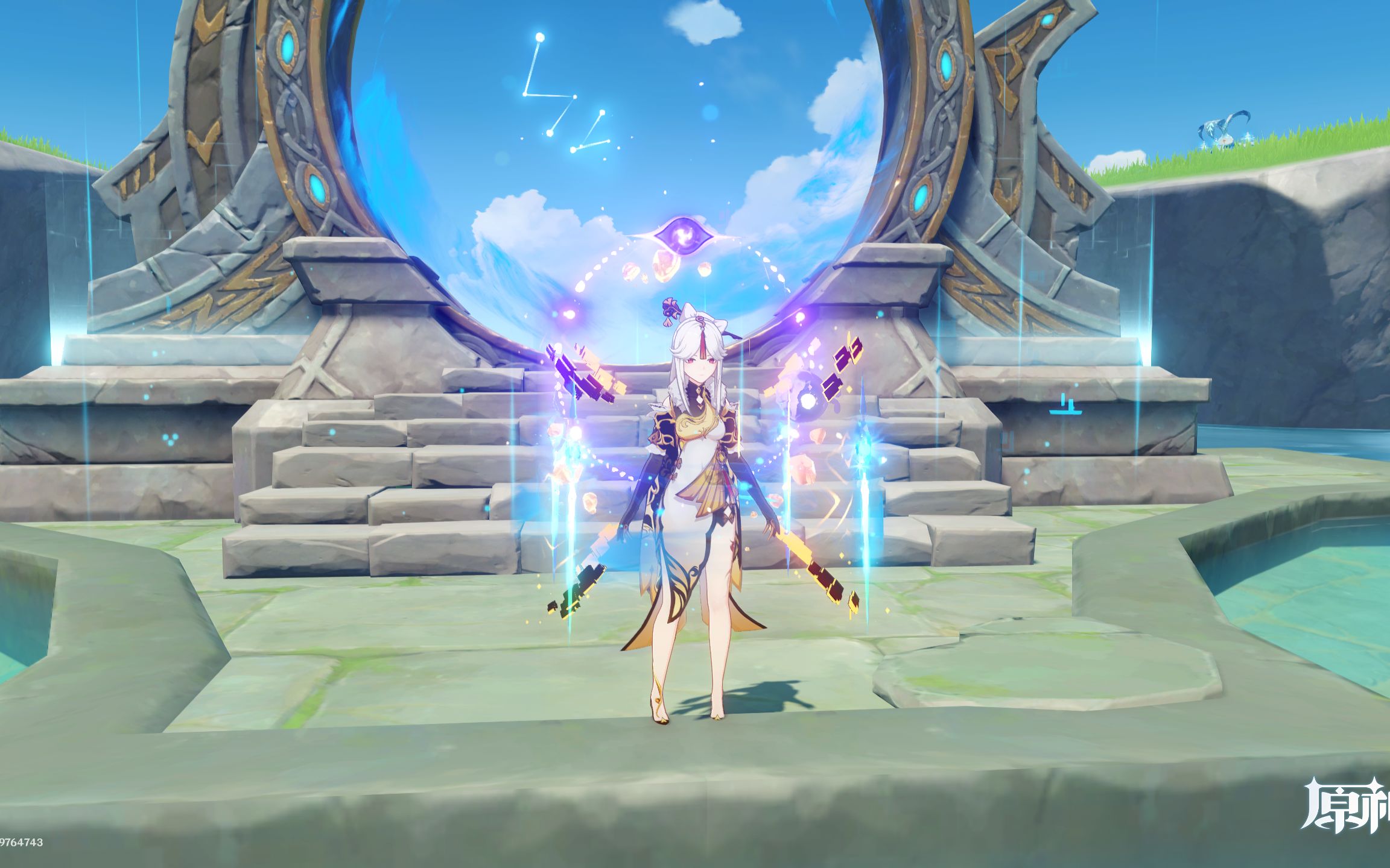 【原神】神装凝光 雷电将军光圈 钟离盾 雨帘剑 凝光石头