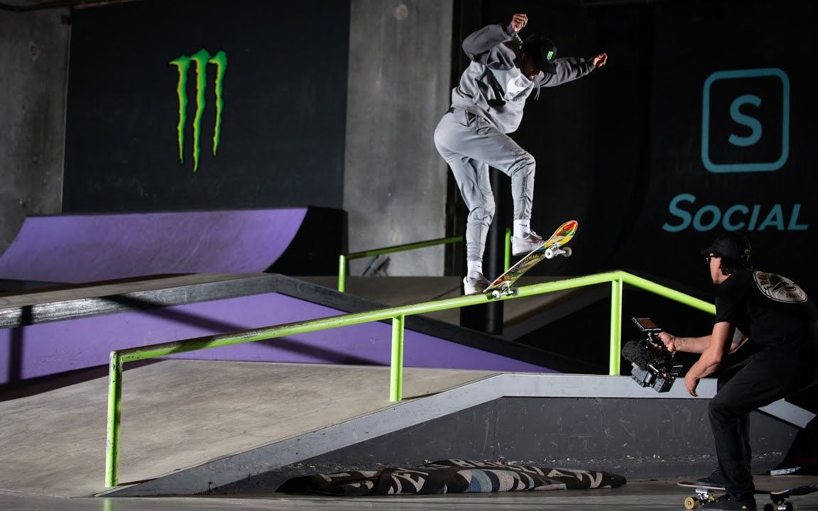 【三骨木反顽童】大明星nyjah huston室内滑板场的一天!