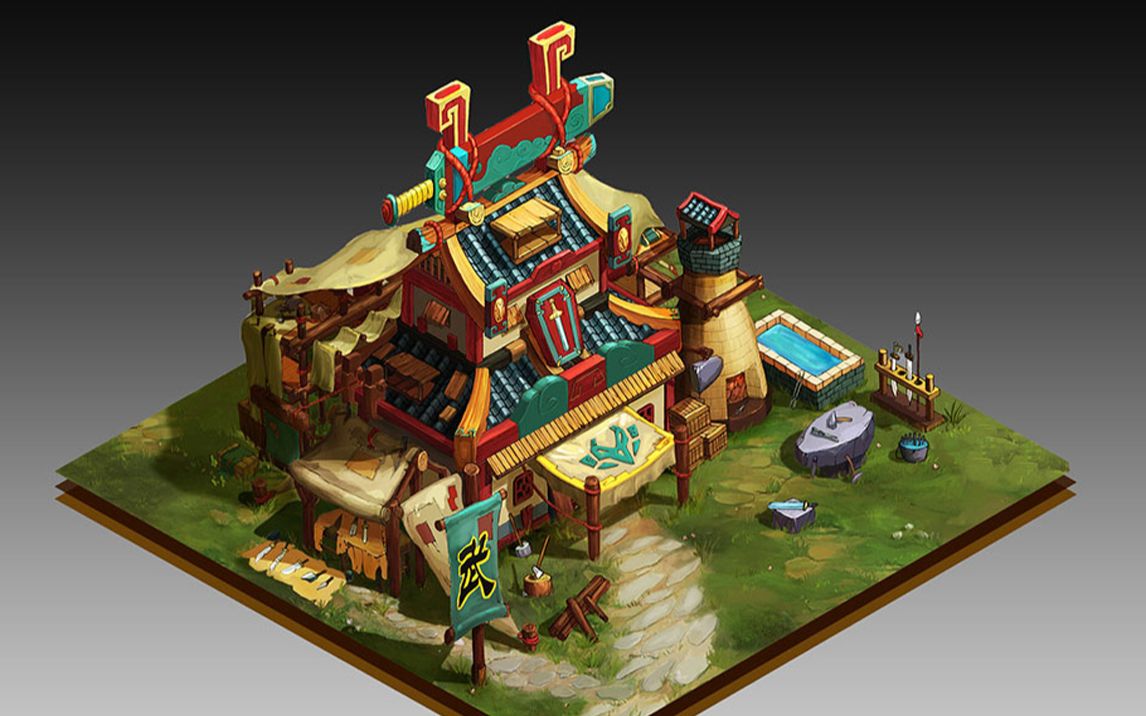 【3dmax游戏建模】中国古代建筑场景【案例讲解】