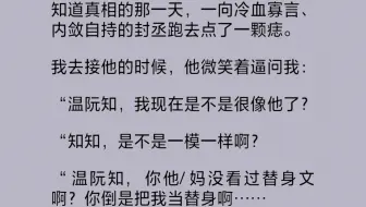 得知自己是替身后，丈夫跑去点了一颗痣。他笑着问我：“我现在是不是很像他了？是不是一模一样啊？你倒是把我当替身啊！当替身，行不行啊……”