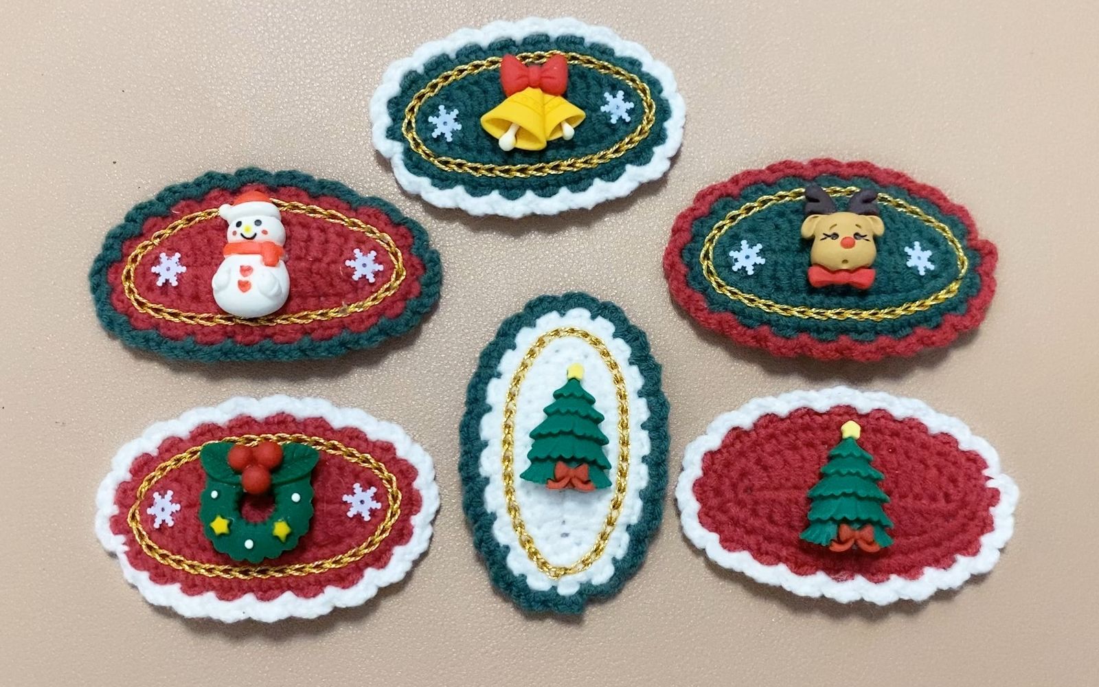 胖丫手作-圣诞发夹教程