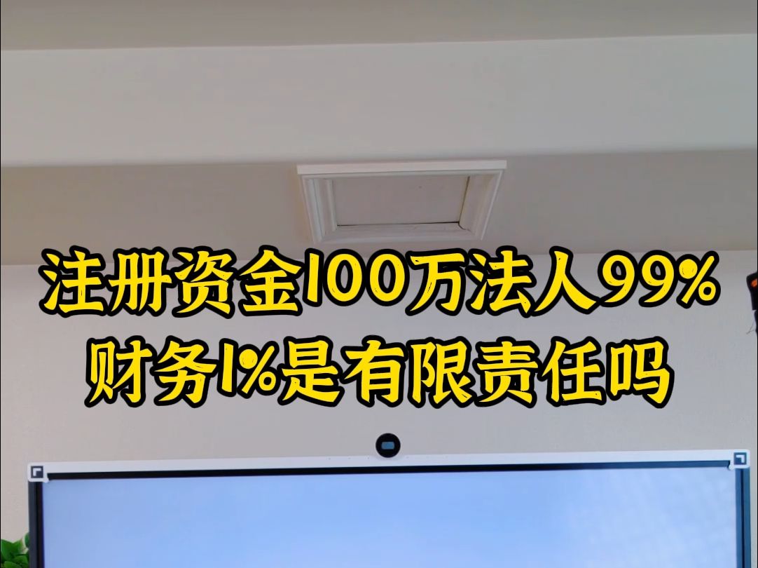 注册资金100万法人占99%是有限责任吗哔哩哔哩bilibili