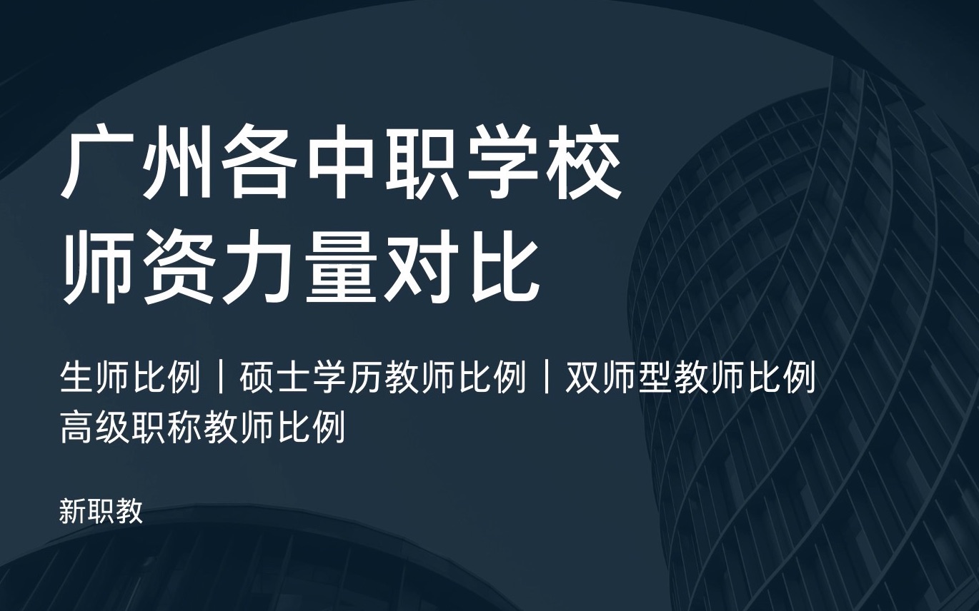 广州职校(二)师资力量对比(含中专、中职、职高)|生师比|硕士学历教师|双师型教师|高级职称|新职教科普|广州中考|广州初三|广州职校|天河越秀海珠白云...