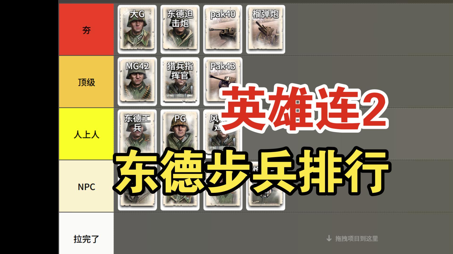 从夯到拉!英雄连2东德步兵排行!