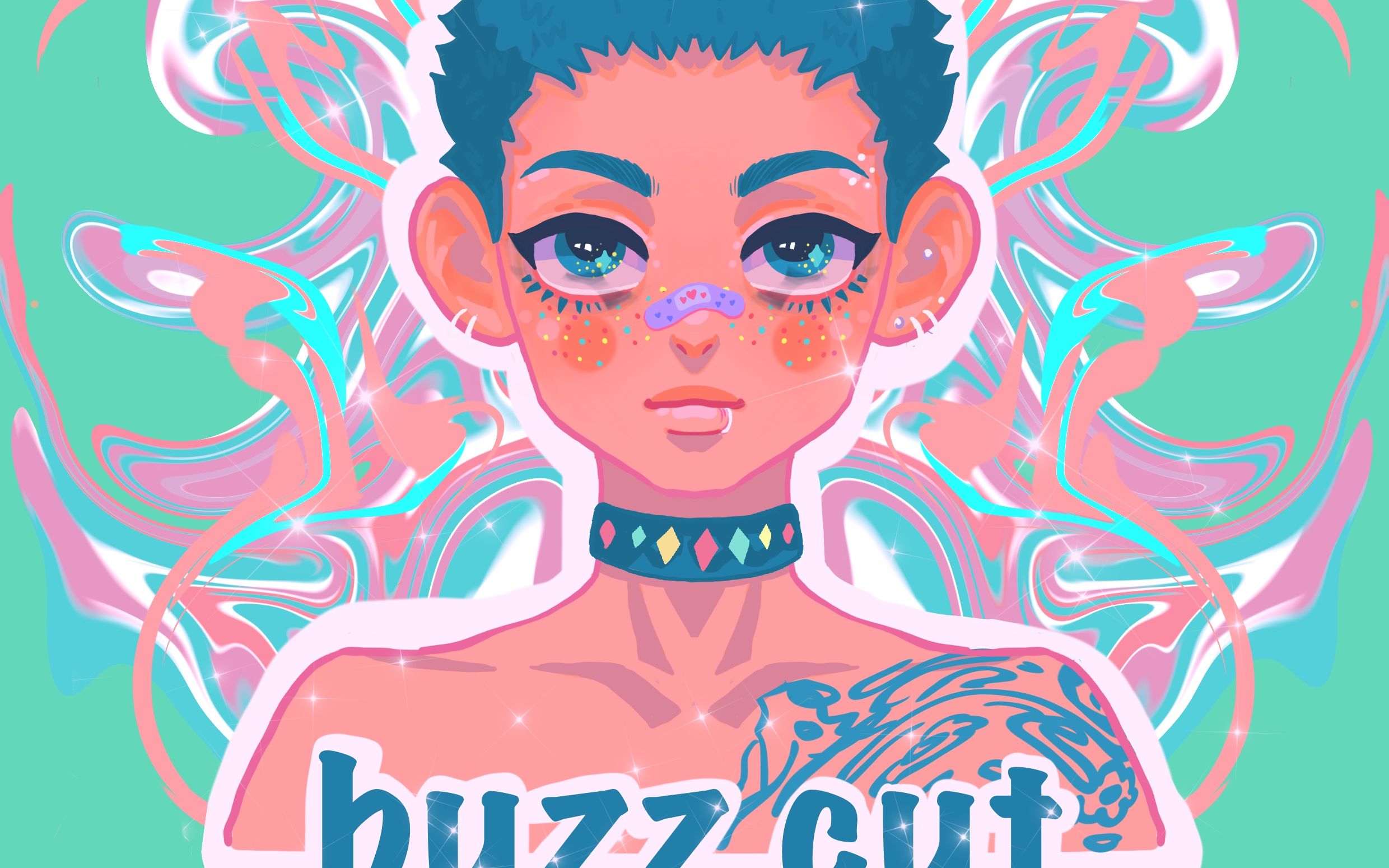 【procreate】一个寸头girl,画到中间一半都重新画了