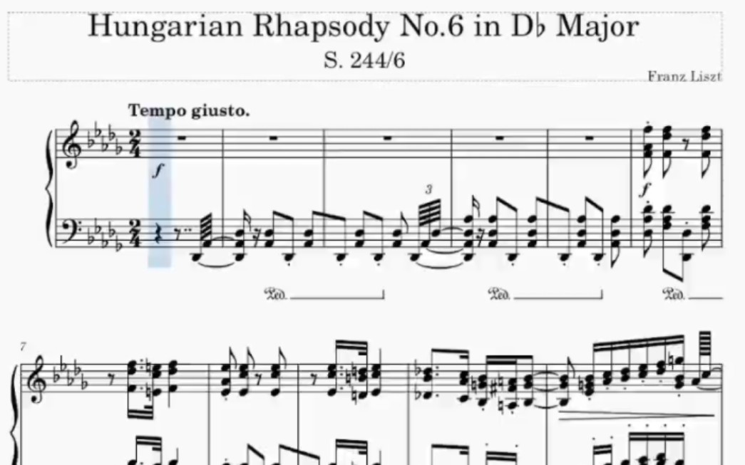 [图]【李斯特】MuseScore 匈牙利狂想曲第六号