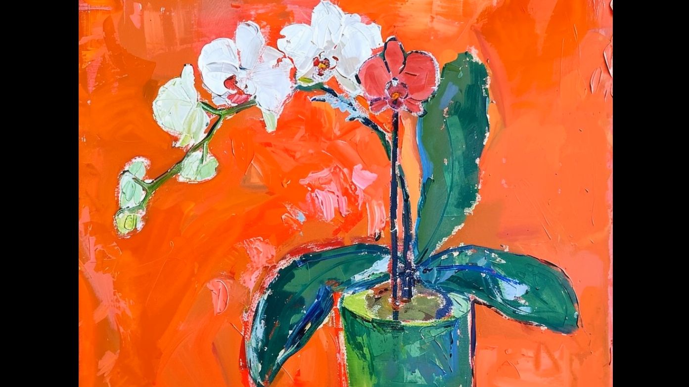 野兽派风格《兰花》