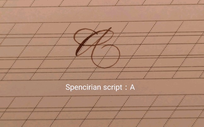 斯宾塞体Spencirian script字母A.手写英文书法.by[viscontiw]哔哩哔哩bilibili