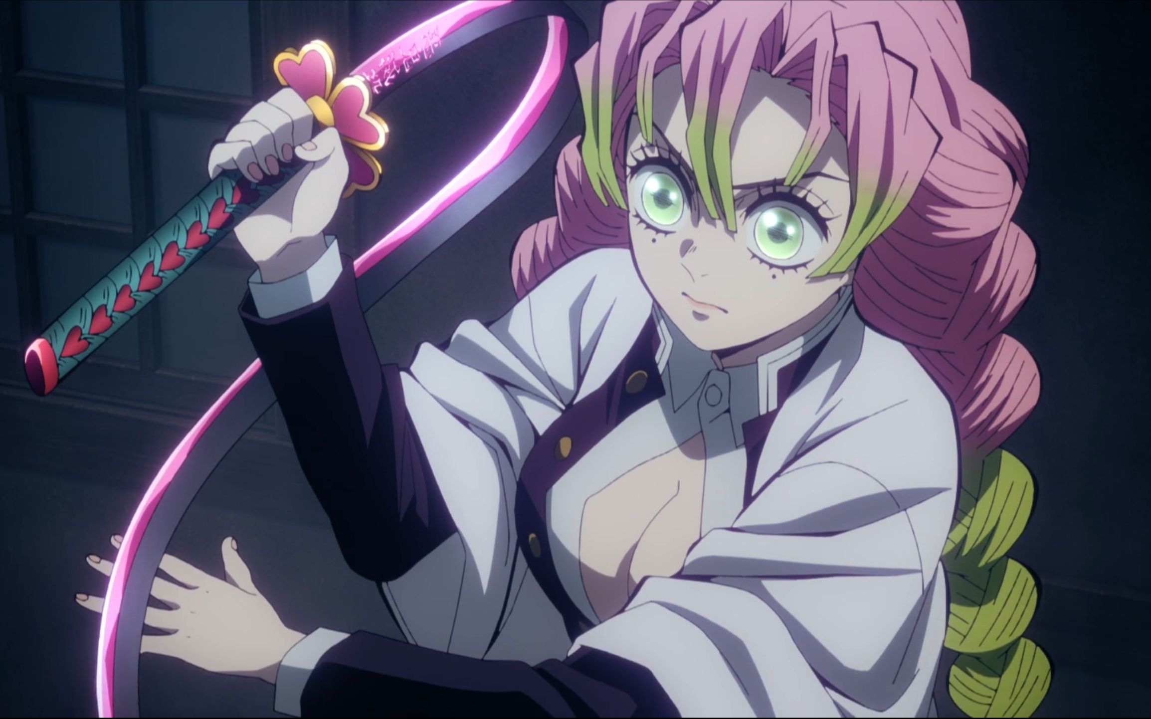 "恋之呼吸斩杀恶鬼,蜜璃大姐姐也太帅了吧.