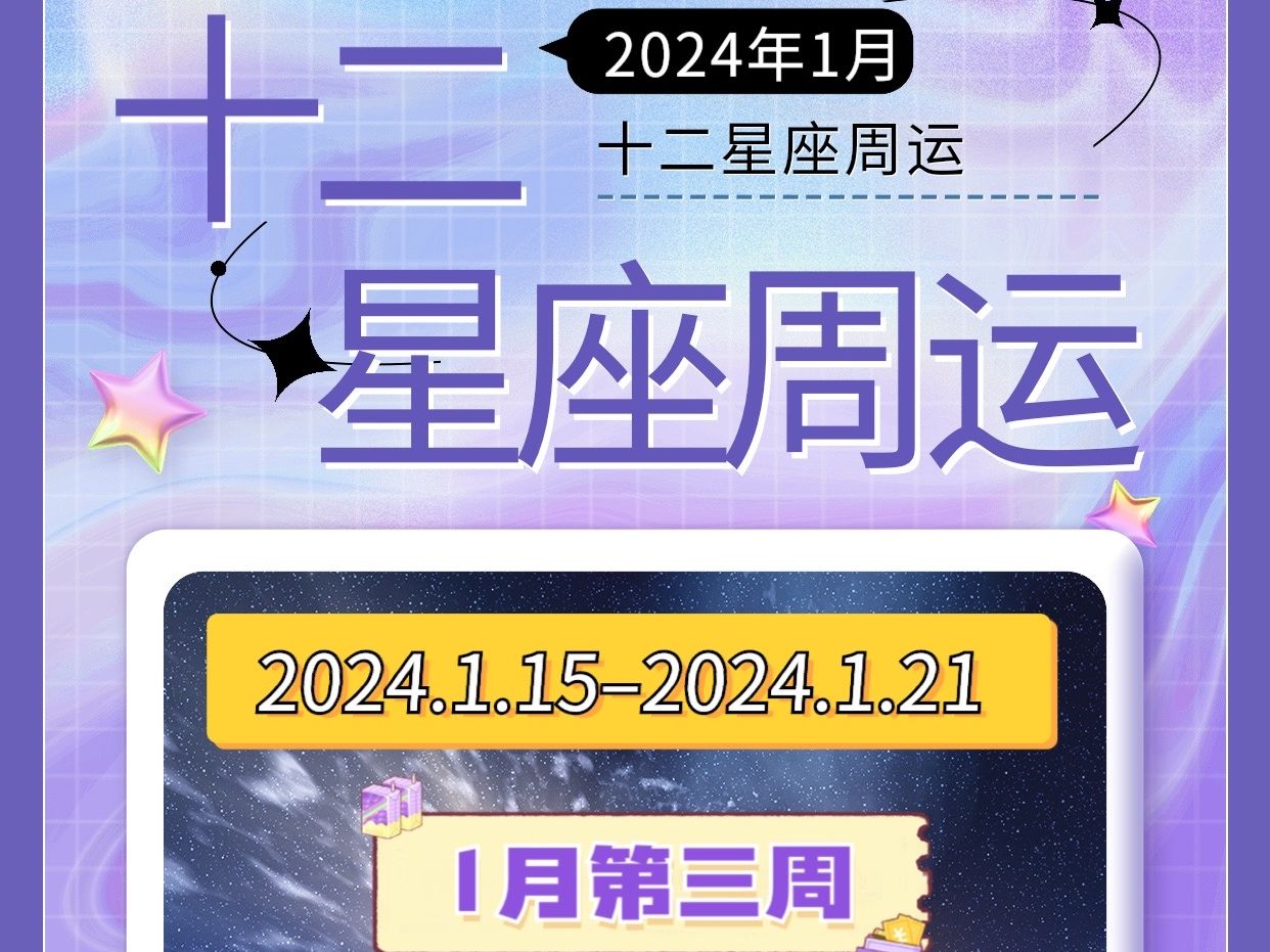 十二星座本周运势解密(1.15~1.21)快来领取好运吧!
