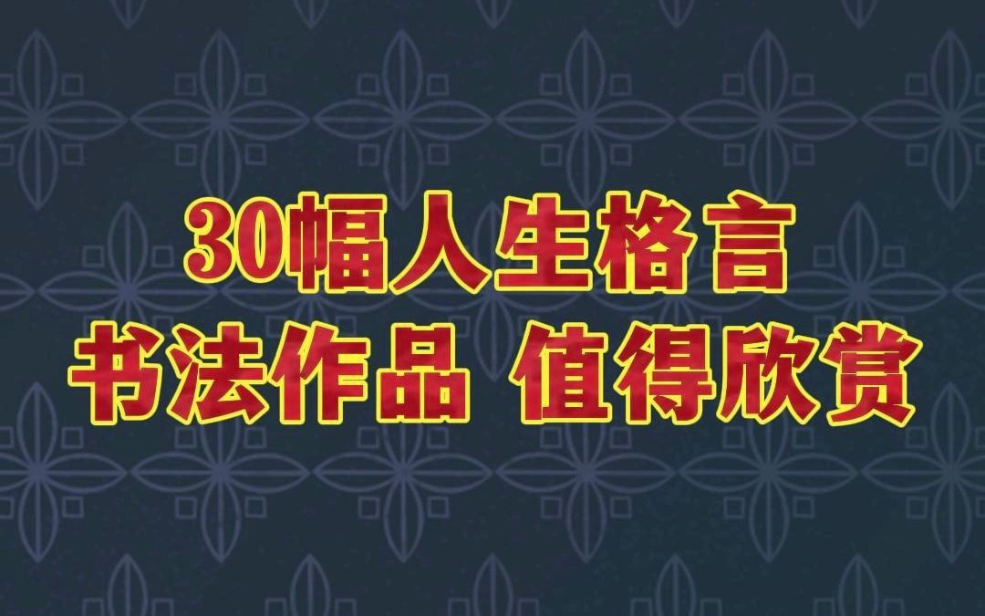 30幅人生格言书法作品欣赏哔哩哔哩bilibili