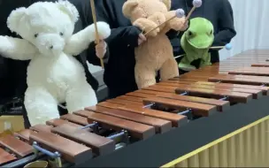 【打击乐】千与千寻片尾曲【永远同在】泰迪熊马林巴三重奏"Always with me" Teddy bears Marimba trio