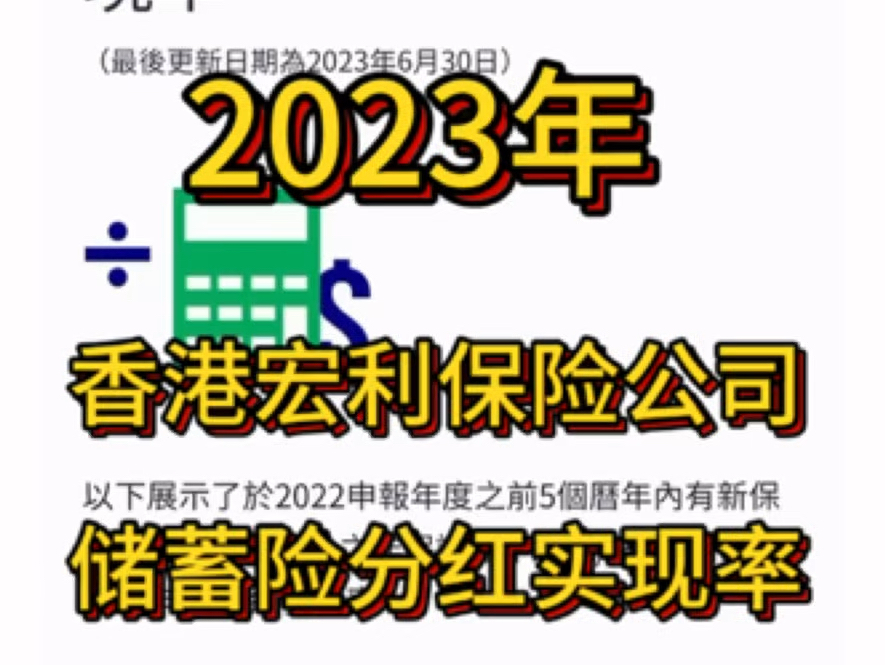 2023年香港宏利保险公司官网,公布的储蓄险分红实现率数据.哔哩哔哩bilibili