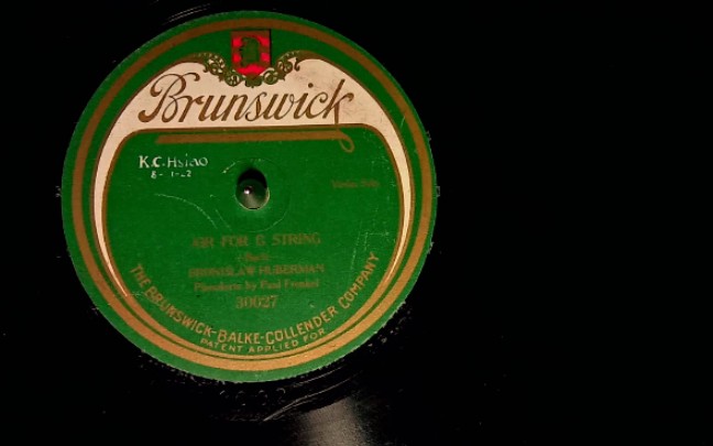 美国小提琴单面黑胶唱片布罗尼斯拉夫胡贝尔曼演奏巴赫g弦上的咏叹调