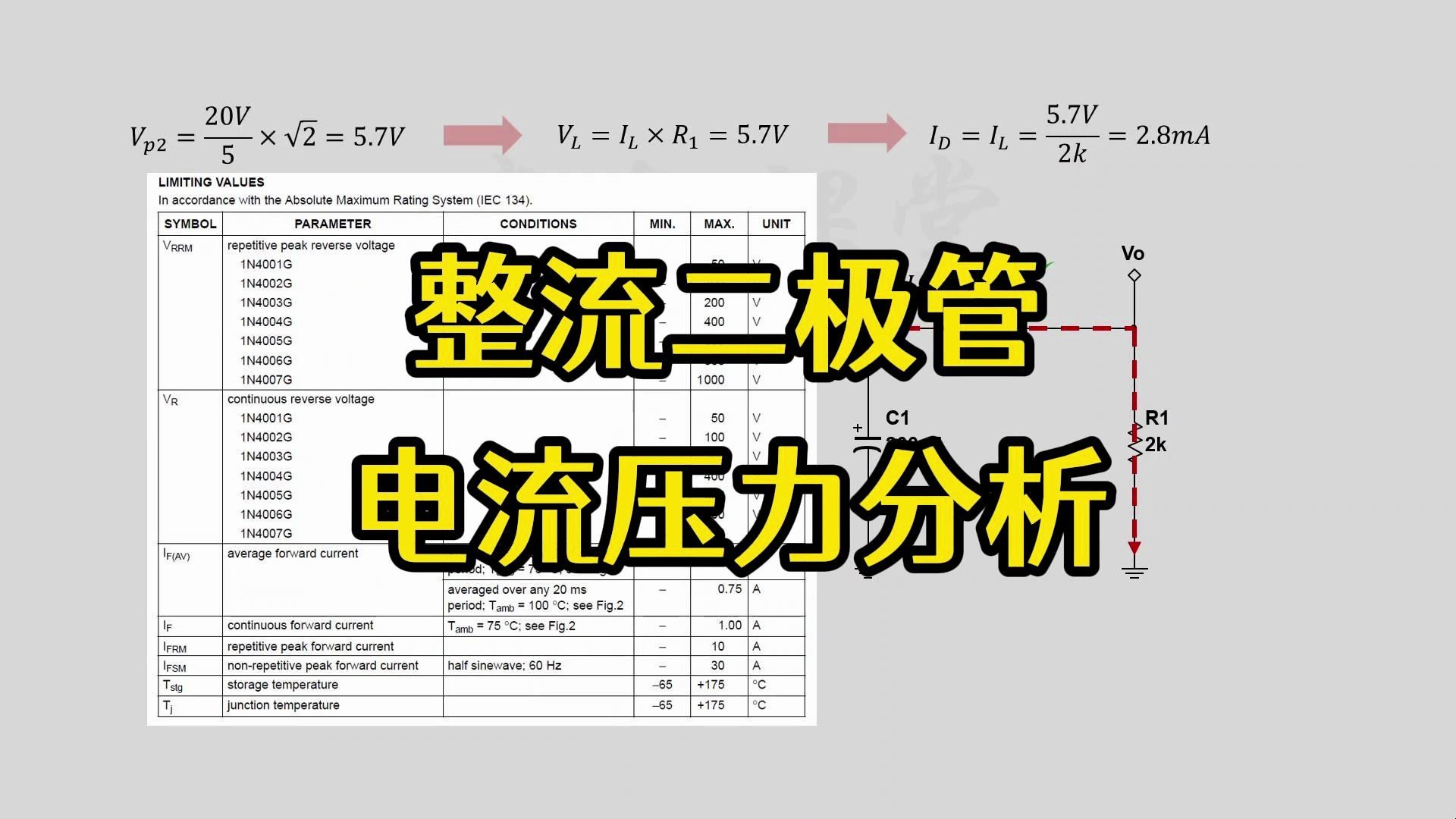 整流二极管,需要承受多大的电流压力?哔哩哔哩bilibili