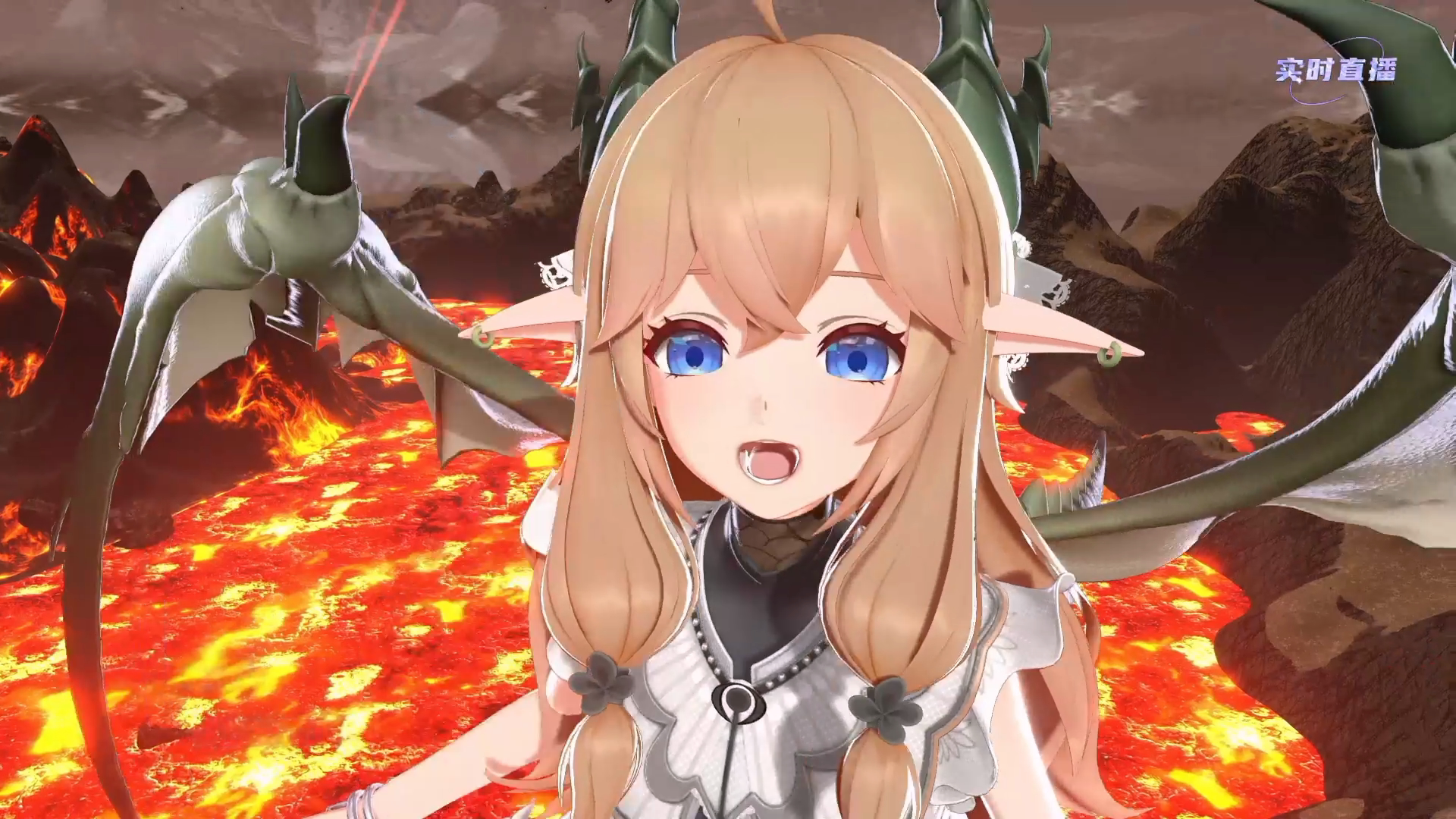 【嘉然】恶龙咆哮!巨大精灵嘉然打败枝江怪兽珍贵画面