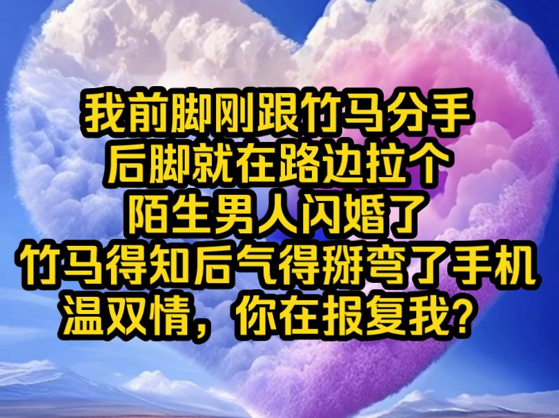 [图]《南昔婚变》我前脚刚跟竹马分手后脚就在路边拉个陌生男人闪婚了竹马得知后气得掰弯了手机，温双情，你在报复我？