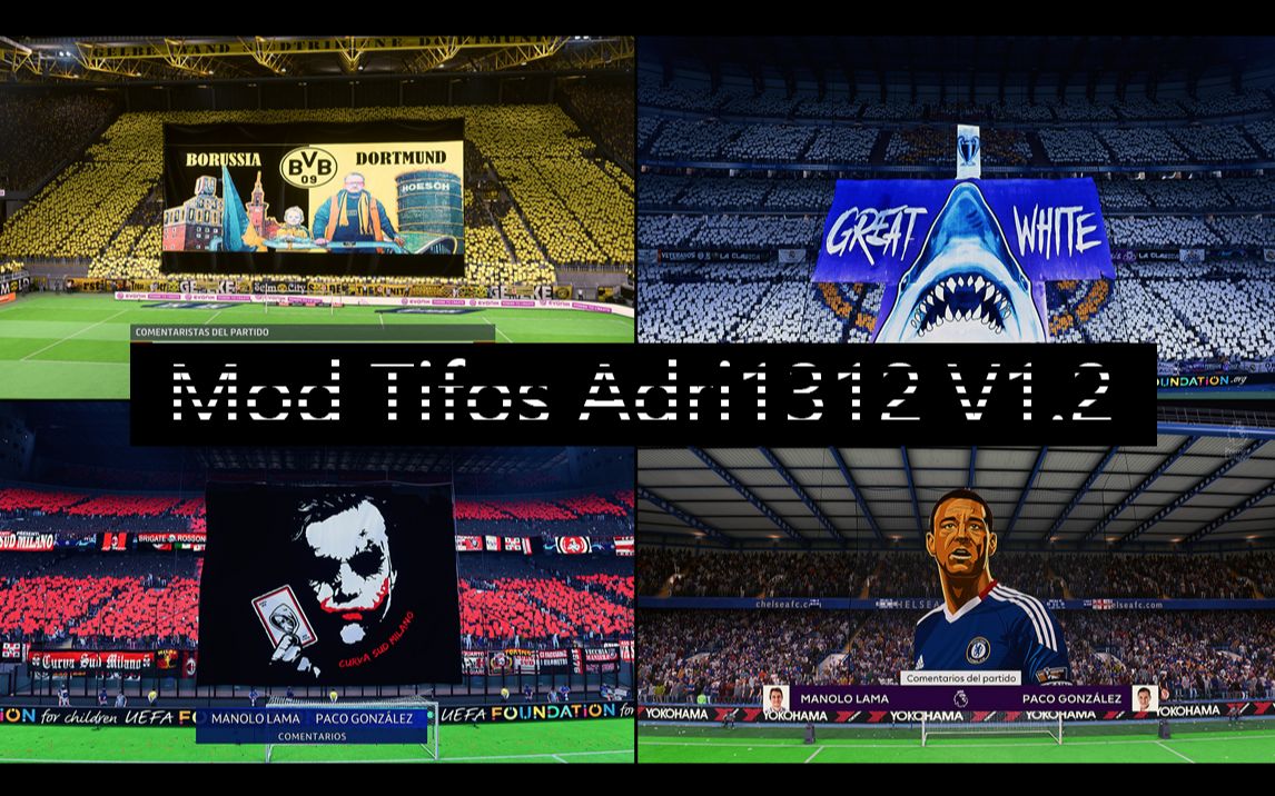 fifa20球场补丁:球场tifo巨幅应援补丁(众多精美tifo)mod tifos v1