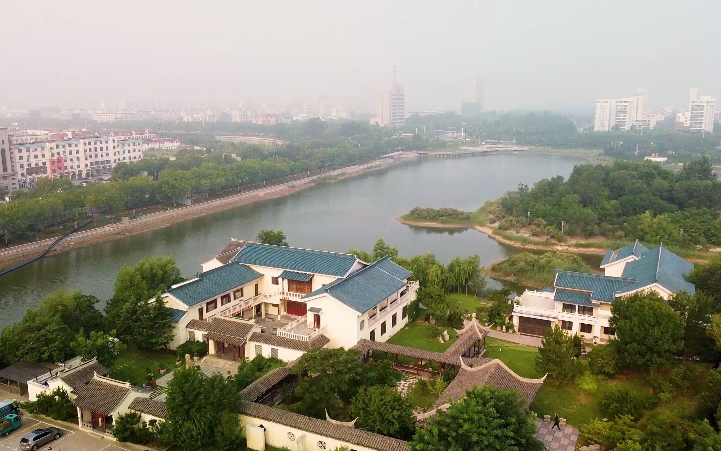 [mini只是mini],dji mavic mini航拍东营明潭湖公园_哔哩哔哩 (゜-゜)