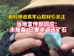 下载视频: 颜料师进哀牢山取材引关注， 当地宣传部回应:未报备 已要求返还矿石。