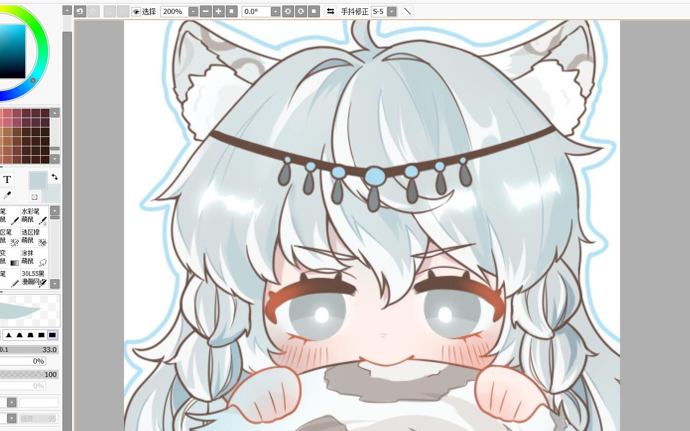 【板绘】初雪宝宝叼尾巴_哔哩哔哩 (゜-゜)つロ 干杯~-bilibili