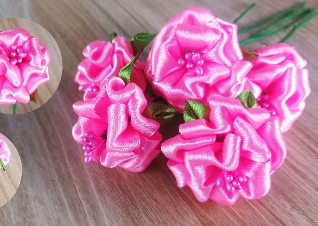 【kerajinan ibu ningsi】丝带花制作教程cara sederhana membuat