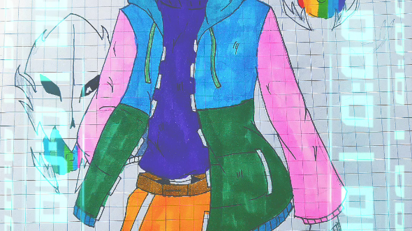 sans(可能上色有错误,另外,新手勿喷)_哔哩哔哩 (゜-゜)つロ 干杯