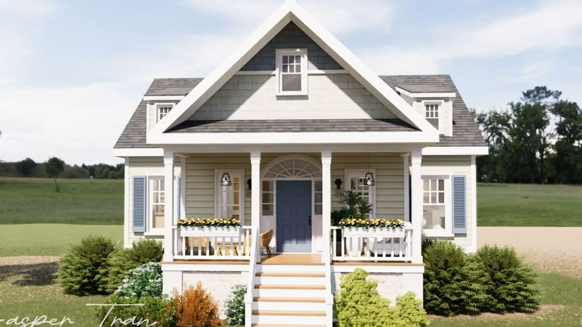 10x10米探索可爱的海滨小屋|风格与魅力揭晓一层小别墅设计效果图