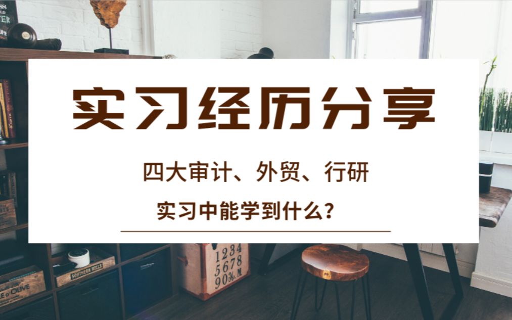 经管类实习经历分享/审计、外贸、行研实习分别做什么/如何找到实习哔哩哔哩bilibili